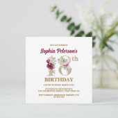Roos Floral S 18th Birthday Party Invitation Kaart (Staand voorkant)
