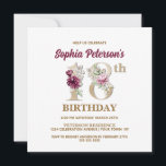 Roos Floral S 18th Birthday Party Invitation Kaart<br><div class="desc">Organiseer de perfecte viering op de 18e verjaardag met dit elegante roos floral monogram S op de achterzijde voor verjaardagsnamen,  te beginnen met de letter S. Elegant floral numerals,  die gebruikt worden om de feestelijke leeftijd te accentueren.</div>