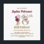 Roos Floral S 18th Birthday Party Invitation Kaart<br><div class="desc">Organiseer de perfecte viering op de 18e verjaardag met dit elegante roos floral monogram S op de achterzijde voor verjaardagsnamen,  te beginnen met de letter S. Elegant floral numerals,  die gebruikt worden om de feestelijke leeftijd te accentueren.</div>