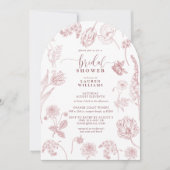 Roos Floral Script Vrijgezellenfeest Kaart (Voorkant)