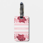 Roos Floral Stripes Bagagelabel (Achterkant verticaal)
