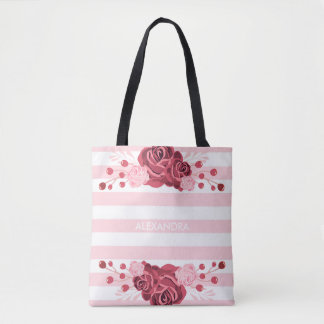Roos Floral Stripes Tote Bag