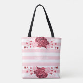 Roos Floral Stripes Tote Bag (Achterkant)