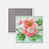 Roos Floral Tegel Magneet (Voorkant / Achterkant)