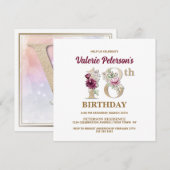 Roos Floral V 18e verjaardag van de uitnodiging (Voorkant / Achterkant)