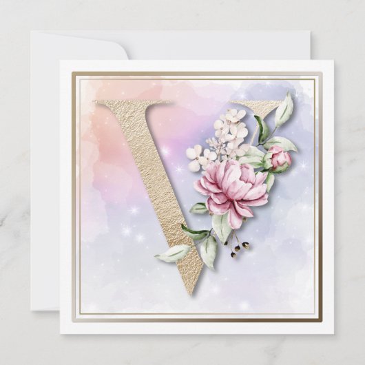 Roos Floral V 18e verjaardag van de uitnodiging (Achterkant)