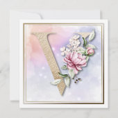 Roos Floral V 30th Birthday Party Invitation Kaart (Achterkant)