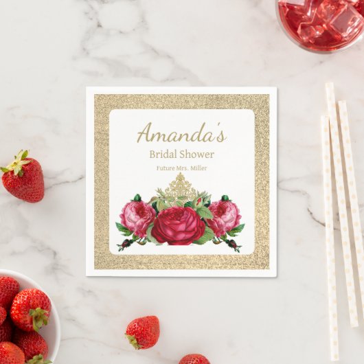  Roos Floral Vrijgezellenfeest Servet (Insitu)