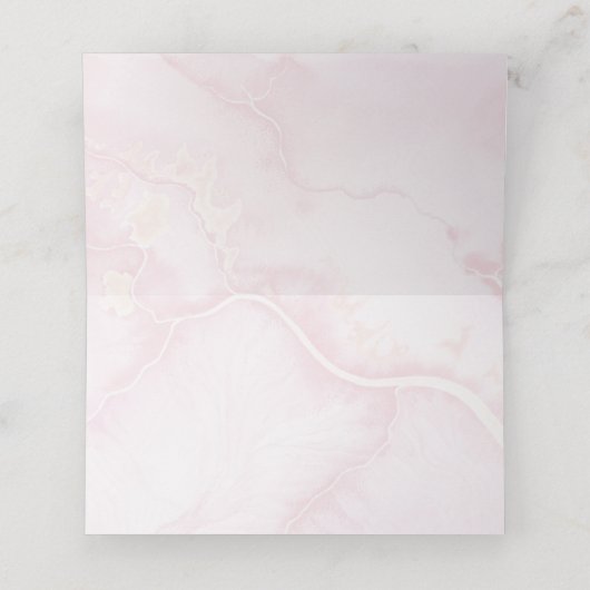 Roos Floral Waterverf Floral | Roze marmer Plaatskaartje (Binnenkant ongevouwen)