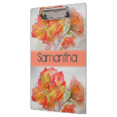 Roos Floral Waterverf Oranje Peach roze Klembord (Links)