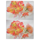 Roos Floral Waterverf Oranje Peach roze Klembord (Achterkant)