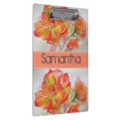 Roos Floral Waterverf Oranje Peach roze Klembord (Rechts)