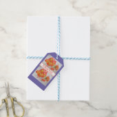 Roos Floral Waterverf Sinaasappel Volg je Joy Cadeaulabel (Met Touw)