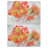 Roos Floral Waterverf Sinaasappel Volg je Joy Klembord (Achterkant)