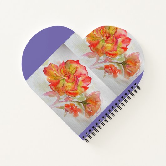 Roos Floral Waterverf Sinaasappel Volg je Joy Notitieboek (Achterkant)