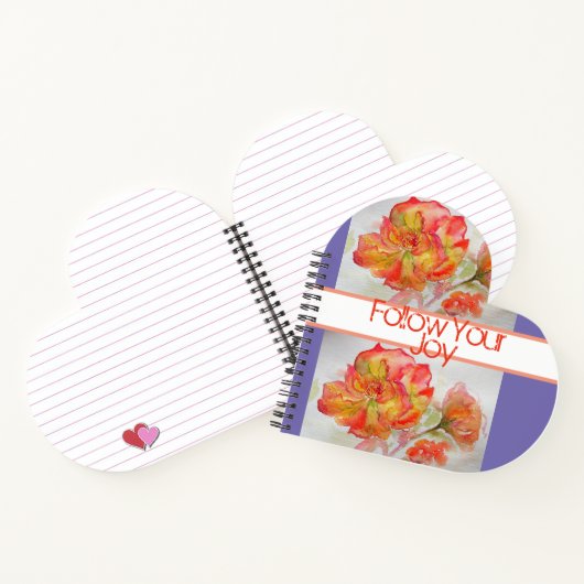 Roos Floral Waterverf Sinaasappel Volg je Joy Notitieboek (Binnen)