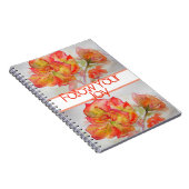 Roos Floral Waterverf Sinaasappel Volg je Joy Notitieboek (Rechterzijde)
