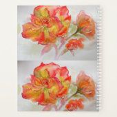 Roos Floral Waterverf Sinaasappel Volg je Joy Planner (Achterkant)