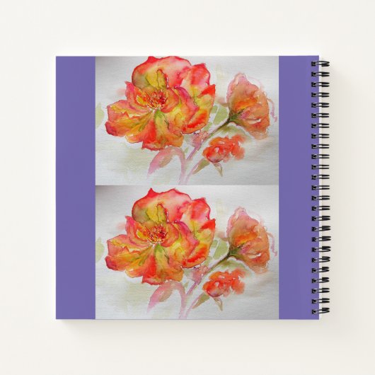 Roos Floral Waterverf Sinaasappel volg je niet Notitieboek (Achterkant)