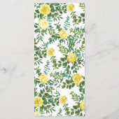 Roos Floral Weddenschap Light Yellow Pastel Pastel Menu (Achterkant)