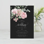 Roos Floral Wedding Kaart (Staand voorkant)