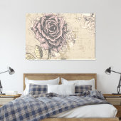  Roos Floral Wrapped Canvas Afdruk (Insitu (Slaapkamer))