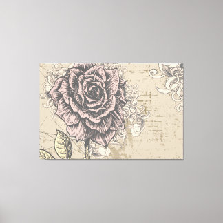 Roos Floral Wrapped Canvas Afdruk