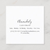 Roos Floral Wreath Elegant Event Planner Vierkante Visitekaartje (Achterkant)