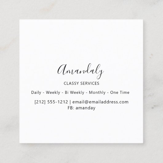 Roos Floral Wreath Elegant Event Planner Vierkante Visitekaartje (Achterkant)