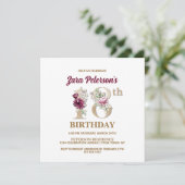 Roos Floral Z 18th Birthday Party Invitation Kaart (Staand voorkant)