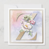 Roos Floral Z 18th Birthday Party Invitation Kaart (Achterkant)