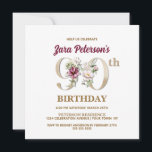 Roos Floral Z 90th Birthday Party Invitation Kaart<br><div class="desc">Organiseer de perfecte viering op de 90ste verjaardag met dit elegante roos floral monogram Z,  dat aan de achterkant is afgebeeld voor verjaardagsnamen,  te beginnen met de letter Z. Elegant floral numerals worden gebruikt in de uitnodiging om de feestelijke leeftijd te accentueren.</div>