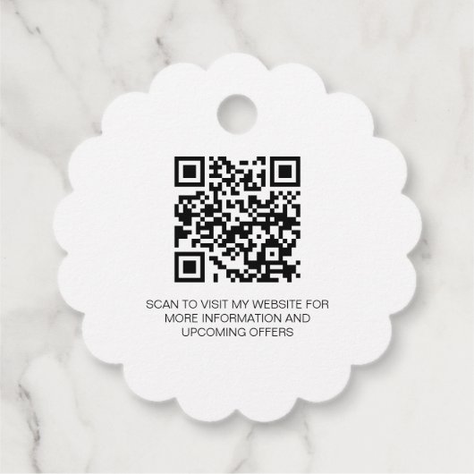 Roos florale eucalyptus monogram zakelijk QR label (Achterkant)