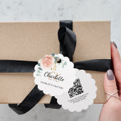 Roos florale eucalyptus monogram zakelijk QR label