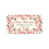 roos florale gepersonaliseerde adresetiketten etiket (Voorkant)