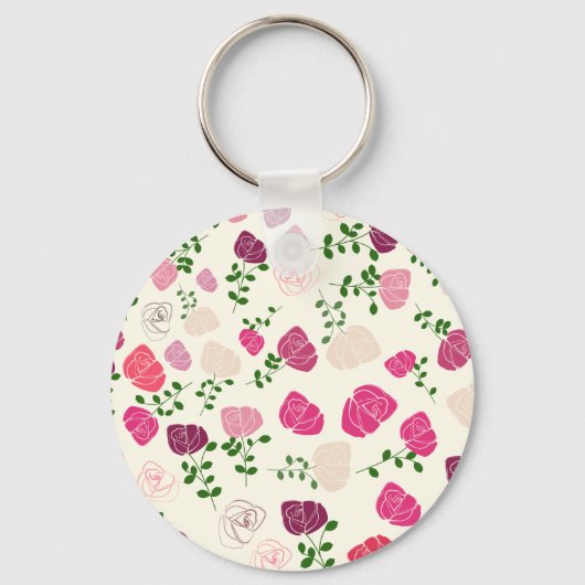 roos florale patroon sleutelhanger (Voorkant)