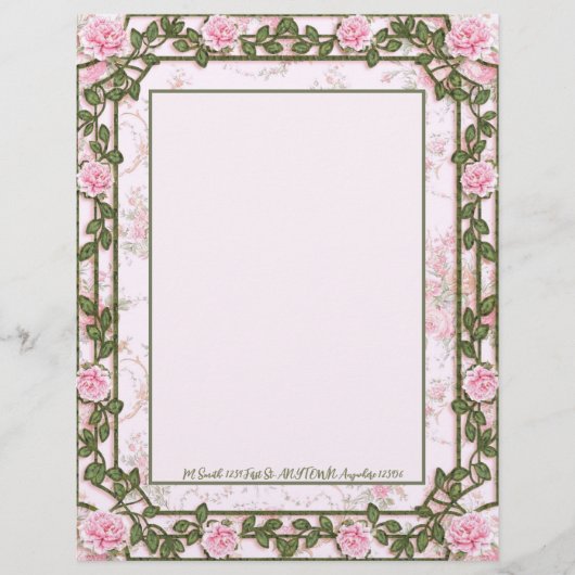 Roos Florals Personalized Letterhead Briefhoofd (Voorkant)