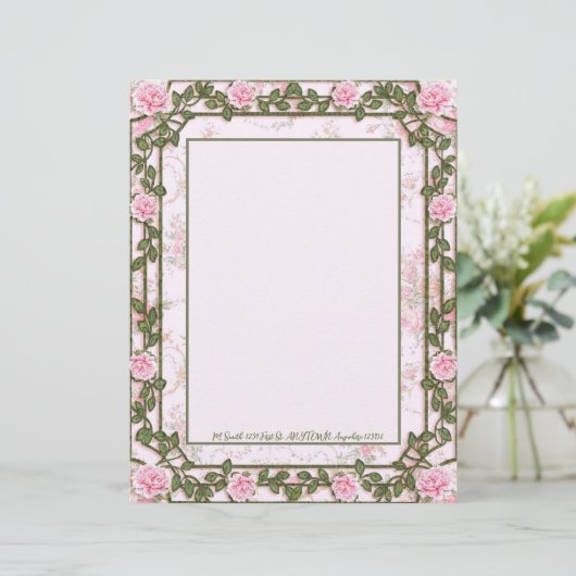 Roos Florals Personalized Letterhead Briefhoofd (Staand voorkant)