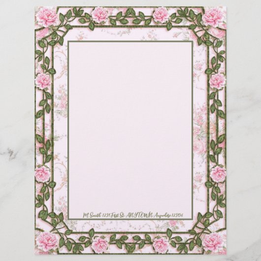 Roos Florals Personalized Letterhead Briefhoofd (Achterkant)