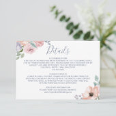 Roos Florals Wedding Details Kaart (Staand voorkant)