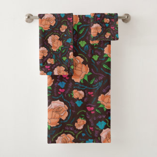 Roos floreel patroon bad handdoek