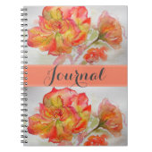 Roos Florenz Waterverf Oranje Perzikroze Notitiebo Notitieboek (Voorkant)