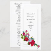 Roos Flower bouquet-kerktrouwprogramma Programmakaart (Voorkant / Achterkant)