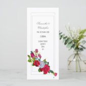 Roos Flower bouquet-kerktrouwprogramma Programmakaart (Staand voorkant)