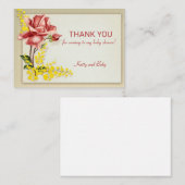 Roos Flower Dank u Notitiekaartje (Voorkant / Achterkant)