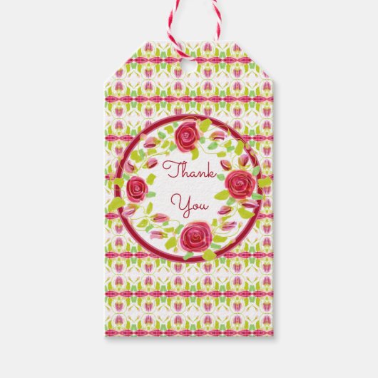 Roos Flower Designer Cadeaulabel (Voorkant)