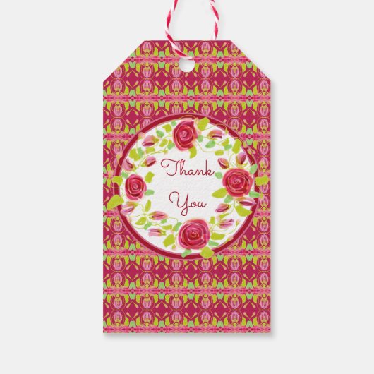 Roos Flower Designer Cadeaulabel (Achterkant)