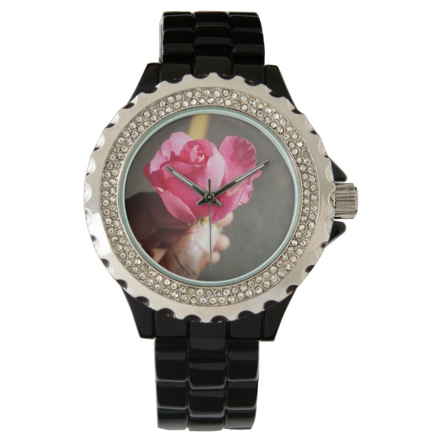 Roos Flower eWatch Horloge (Voorkant)