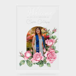 Roos Flower Garden Foto Afstuderen Welkom Acryl Bord