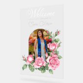 Roos Flower Garden Foto Afstuderen Welkom Acryl Bord (Hoek)